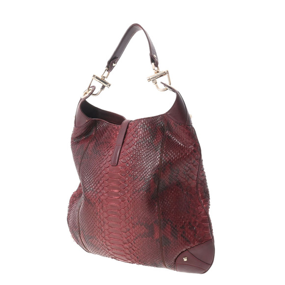 Gucci Jackie Shoulder Bag Bordeaux Python Leather - Picture 2 of 9